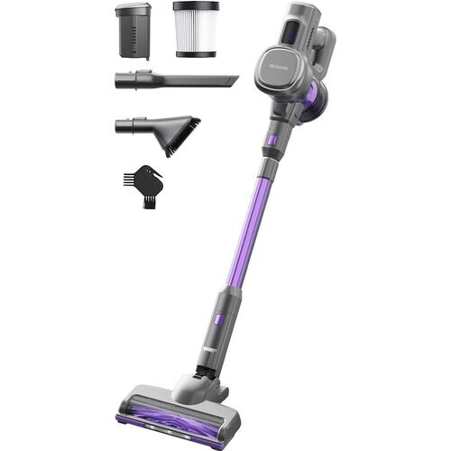 Tweedekans Auronic Steelstofzuiger - Zelfstaande Draadloze Steelstofzuiger - Zonder Zak - 220W - Vacuum Cleaner - Grijs/Paars Tweedehands