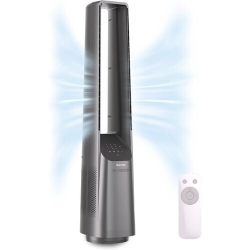 Tweedekans Auronic Torenventilator - Bladeless Model - Luchtkoeler - Vloerventilator - Stille Ventilator Staand - 101 CM - 6 Snelheden - Fan - Met Timer - 39 dB - Lichtgrijs Tweedehands