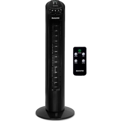 Tweedekans Auronic Torenventilator - Staande Ventilator met Afstandsbediening - Timer - 50W - 45dB - 74cm - Zwart Tweedehands