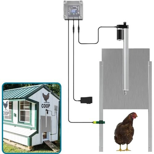 Tweedekans Automatische Kippendeur - Met Infraroodsensor - Automatisch Kippenluik - Hokopener voor kippen Tweedehands