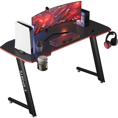 Tweedekans Avalo Gaming Bureau - 140x60x75 CM - Game Desk - Tafel - Zwart Tweedehands
