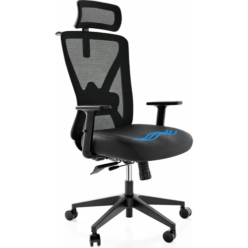 Tweedekans Backerz – Ergonomische Bureaustoel – 44-56 cm Zithoogte & EN1335 Gecertificeerd – Voorzien Van 3D Armleuningen En Verstelbare Lendensteun – Voor Kantoor En Gaming – Zwart Polypropeen En Mesh Tweedehands