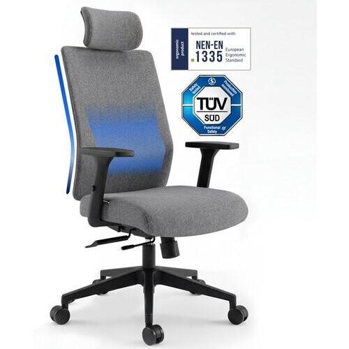 Tweedekans Backerz Ergonomische Bureaustoel - Bureaustoelen voor Volwassenen tot 160kg - Fabric Office Chair - NEN-EN1335 Tweedehands
