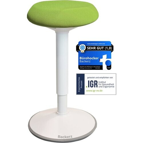 Tweedekans Backerz Wiebelkruk - Ergonomische Wiebel Stoel hoogte 40-60cm - Balanskruk - Zit Sta kruk - Zadelkruk Groen Tweedehands