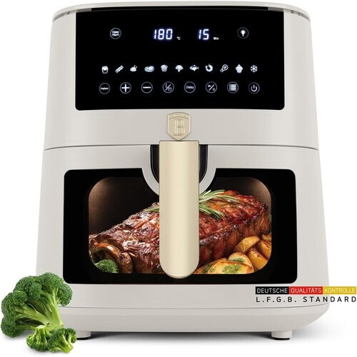 Tweedekans Berlinger Haus Airfryer 8 Liter - Matte Crème - Digitaal Touchdisplay - 1650W - 33 x 36,5 x 36,5 cm Tweedehands