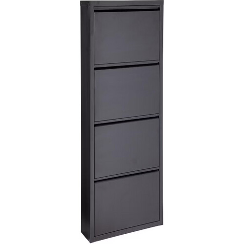 Tweedekans Bizzotto Eyvin Schoenenrek Zwart - 50x15x140 cm - Vier Vakken Tweedehands