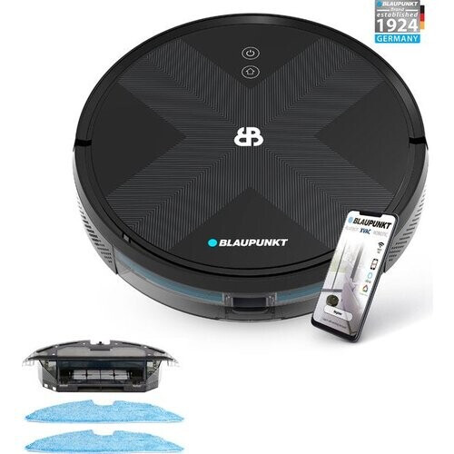 Tweedekans Blaupunkt Bluebot XVAC BPK-VCBB1XVBWT – Robotstofzuiger met Dweilfunctie - Laadstation – Slimme Gyro Navigatie - met Watertank Tweedehands