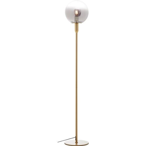 Tweedekans Brilliant Gould vloerlamp 1-vlammig goud/rookglas, metaal/glas, 1x A60, E27, 52 W Tweedehands