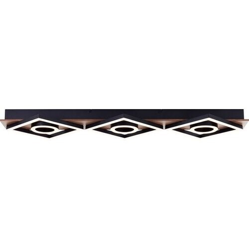 Tweedekans Brilliant Maureen Plafondlamp 88 cm – Dimbare LED Plafondverlichting – Warm Wit Licht – Zwart met Hout – Metaal/Kunststof – Binnen – IP20 Tweedehands