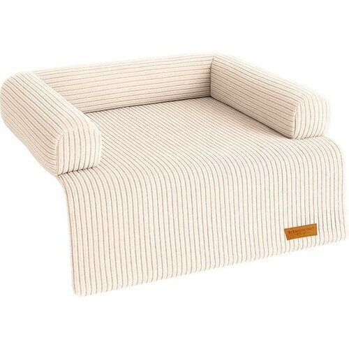 Tweedekans By Cee Cee Origineel Hondendeken Bank – Hondenkleed Bank - Hondenmand - Premium - Volledig Afritsbaar - Ribstof - Beige - 120x90 - Maat L Tweedehands