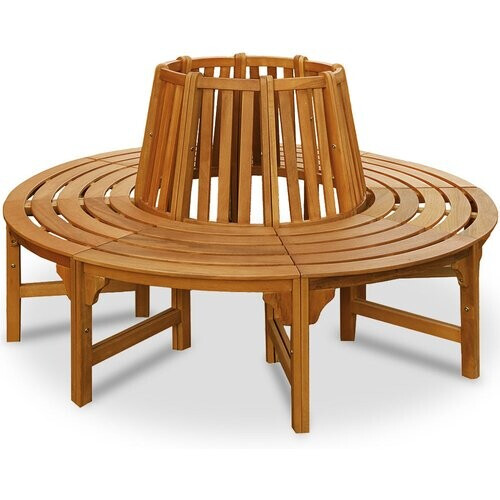 Tweedekans Casaria Boombank 360° - FSC®-Gecertificeerd Eucalyptushout – Bruin Tweedehands