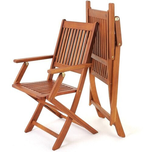Tweedekans Casaria Klapstoel 2 Stuks - FSC®-Gecertificeerd Acaciahout – Bruin Tweedehands