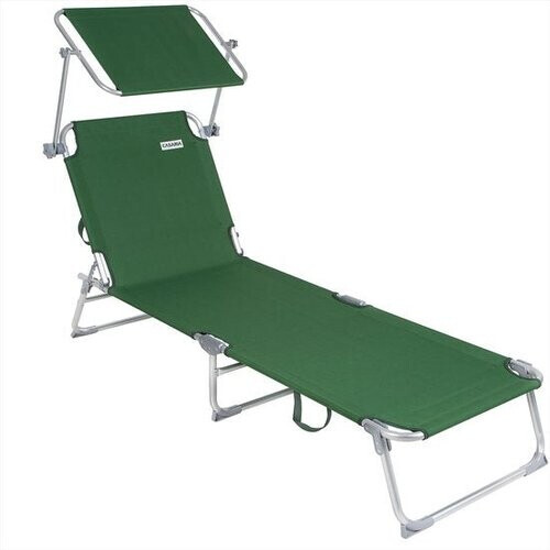 Tweedekans Casaria Ligstoel Ibiza – met Zonnedak - 190x59x29 cm Groen