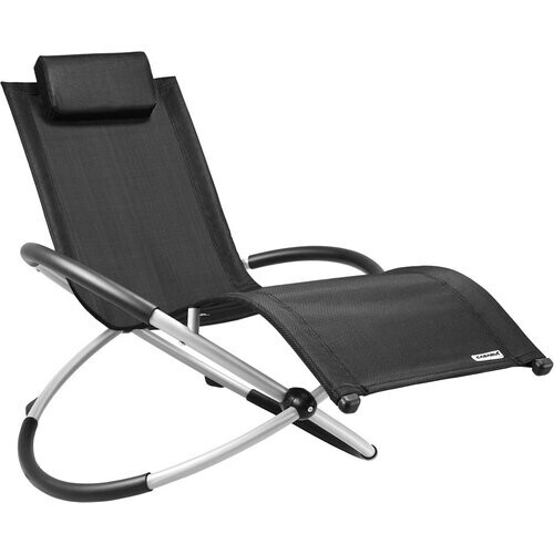 Tweedekans Casaria Ligstoel Napels – Ergonomisch Inklapbaar – Polyester Zwart Tweedehands