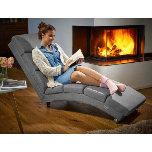 Tweedekans Casaria Loungestoel London | Grijs verweven stof | 180kg Tweedehands