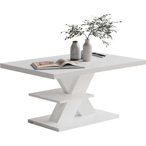 Tweedekans Casaria Salontafel Detroit - Extra Legblad 90x60x45cm - Wit Tweedehands