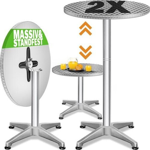 Tweedekans Casaria Statafel Set van 2 - Hoogte Verstelbaar 70/115cm - Inklapbaar Tweedehands