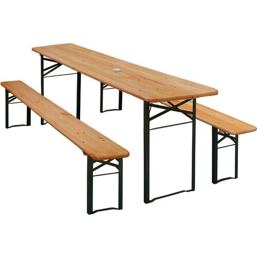 Tweedekans Casaria Tuinset Hout – 2 Banken 1Tafel Inklapbaar - 170x46x75cm