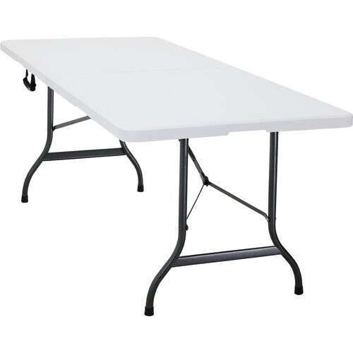 Tweedekans Casaria Tuintafel – 183x76cm Klapbaar Weerbestendig Draaggreep - Wit Tweedehands