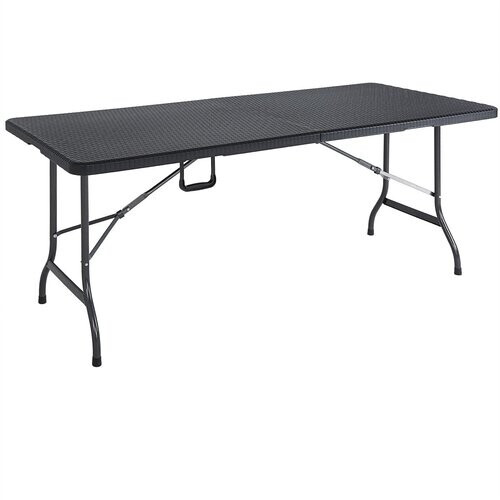 Tweedekans Casaria Tuintafel Opvouwbaar met Draaggreep 180x75 cm Zwart Tweedehands