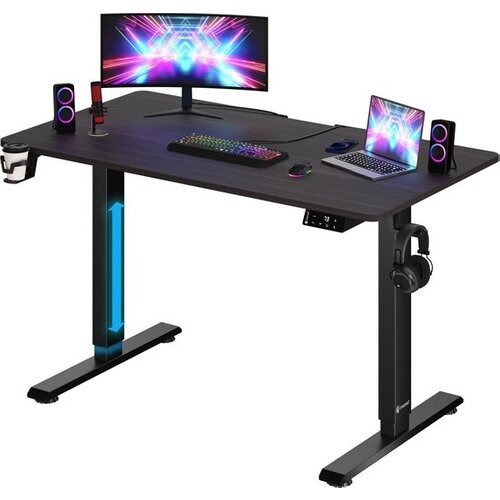 Tweedekans Casaria Zit Sta Bureau – Hoogte Verstelbaar Elektrisch - 110x60cm Bruin Tweedehands