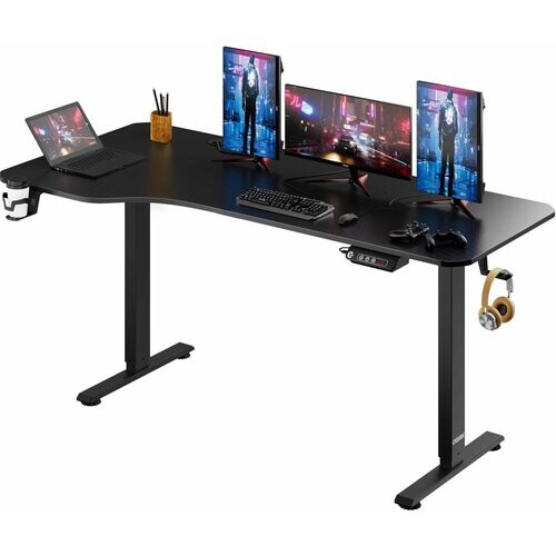 Tweedekans Casaria Zit Sta Bureau – Hoogte Verstelbaar Elektrisch - 160x75cm Zwart Tweedehands