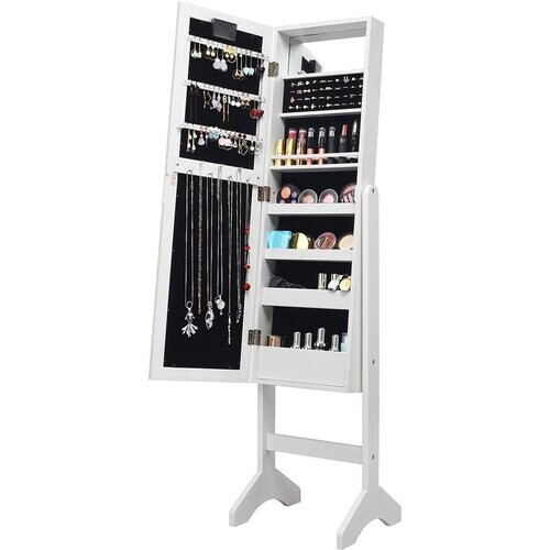 Tweedekans Coast 18 Led sieradenkast Hulbare sieraden Splank Mirror Cabinet voor make -up wit