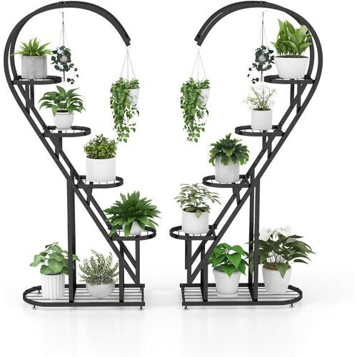 Tweedekans Coast 2-Delige Metalen Plantenstandaard - 68,5 x 30,5 x147 cm Tweedehands