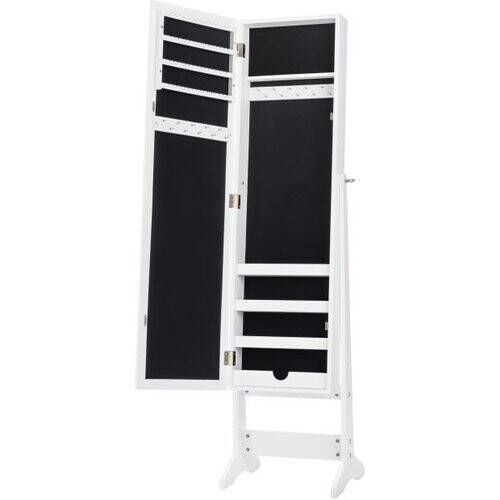 Tweedekans Coast 2-in-1 Sieradenkast Met Spiegel - Kantelbaar - 35 x 30 x 144 cm - Wit