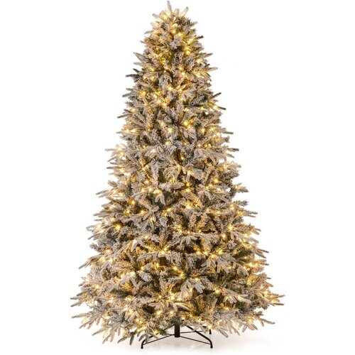 Tweedekans Coast 240 cm Kunstkerstboom met Sneeuw & Verlichting – Groen/Wit – 460 Warmwitte LED’s – Brede Dennenboom Tweedehands