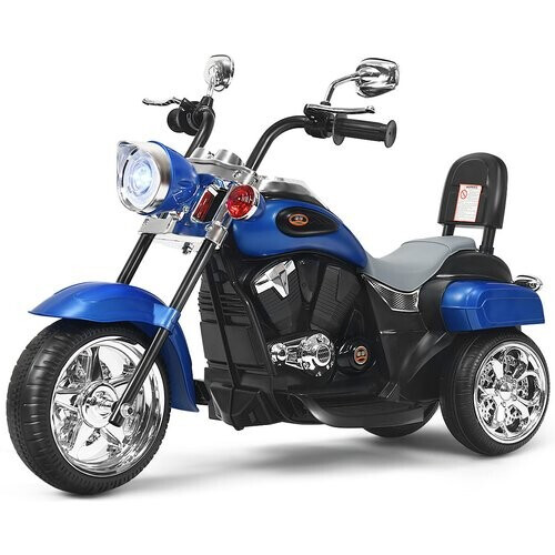Tweedekans Coast 6V Elektro -motorfiets met verstelbare koplampmotorfiets met muziek 91 x 48 x 64 cm blauw + zwart Tweedehands
