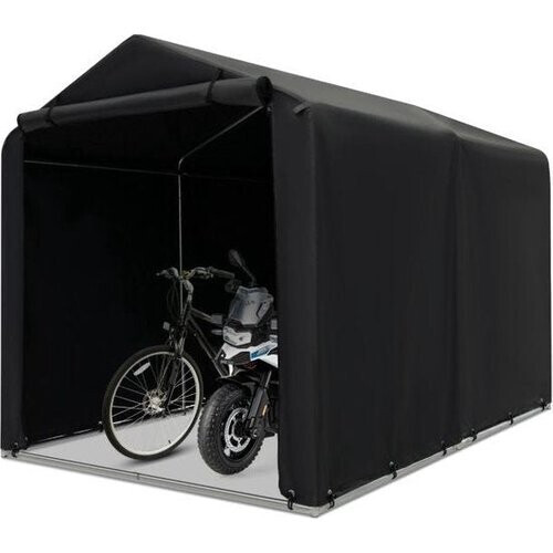 Tweedekans Coast Buiten fietsenstalling - Draagbare garage - Fietsenstalling met oprolbare ritsdeur - 160 x 218 x 164 cm - Donkergrijs Tweedehands