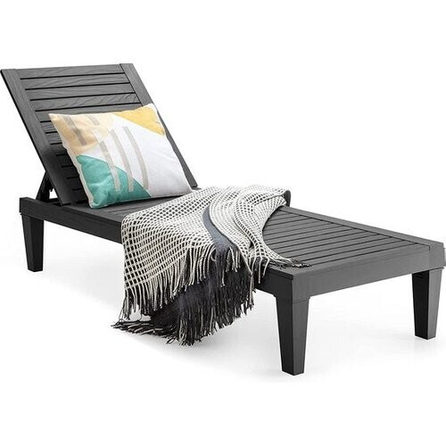 Tweedekans Coast Buiten Ligstoel met Verstelbare Rugleuning - 190 x 57,5 x 29cm - Zwart Tweedehands