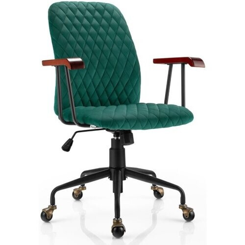 Tweedekans Coast Bureaustoel – Verstelbaar – Swivel Chair – Velvet – Voor Thuiswerk – 62,5 x 60,5 x 89,5-97,5 cm – Groen Tweedehands
