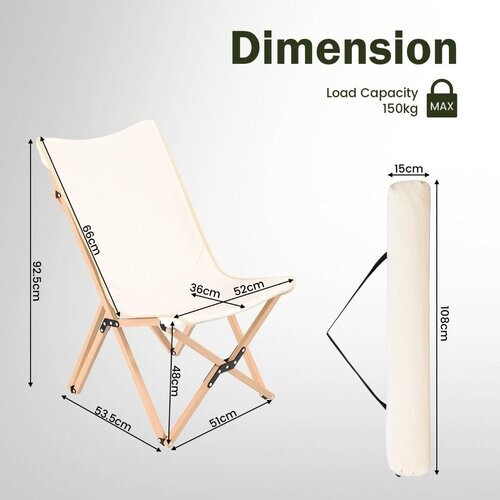 Tweedekans Coast Campingstoelen - Set van 2 - Beige - 51x72,5x92,5cm Tweedehands