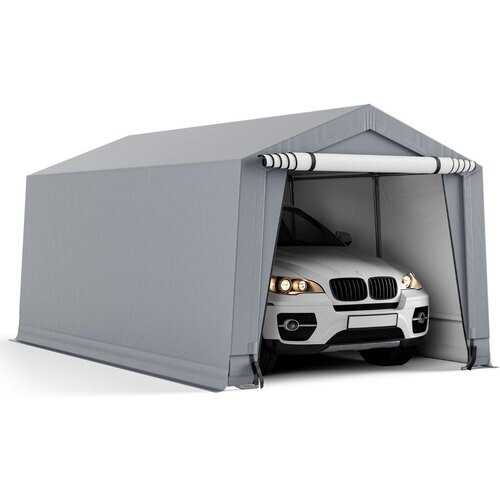 Tweedekans Coast Carport - Gegalvaniseerd Staalframe - 483 x 300 x 240 cm - Grijs