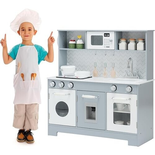 Tweedekans Coast Children's Kitchen met realistisch licht en geluid en accessoires 76 x 28 x 80 cm grijs Tweedehands