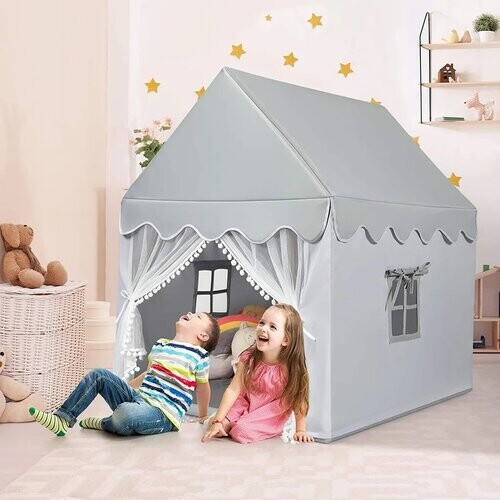 Tweedekans Coast Children's Play House Play House met massief houten frame en katoenmatras 120 x 105 x 140 cm grijs Tweedehands