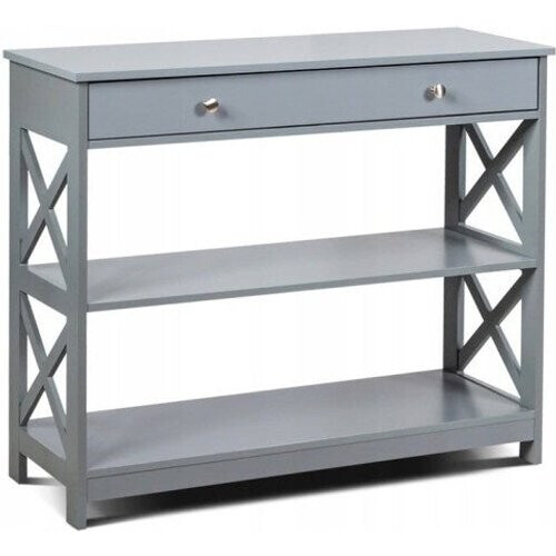 Tweedekans Coast Console Tafel 3 Niveau met Lade Houten Haltafel 100 x 30 x 80 cm Grijs Tweedehands