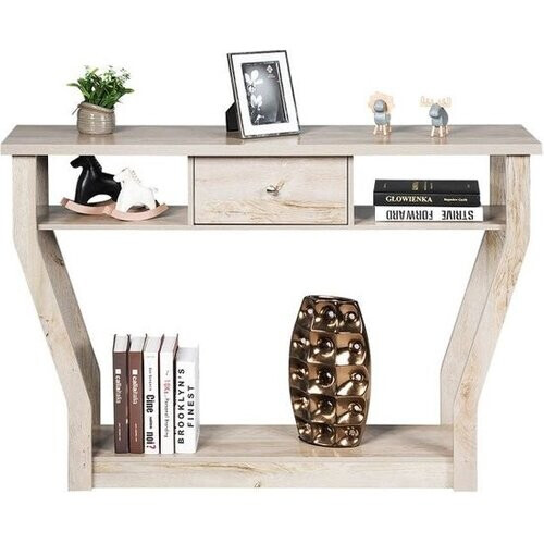Tweedekans Coast Console Tafel – Met Lade & Plank – 3-Laags – Modern – 120 x 30 x 81 cm