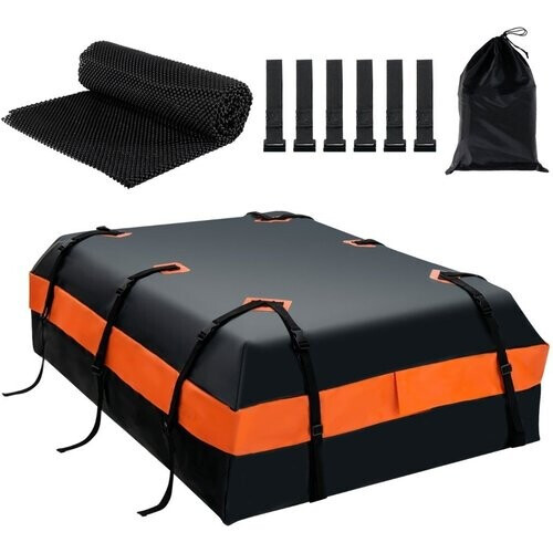 Tweedekans Coast dakkoffer - waterdicht - 560L - voor alle voertuigen - 4,5kg - 132 x 100 x 43cm - zwart en oranje Tweedehands