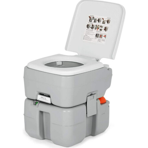 Tweedekans Coast draagbaar toilet buiten camping toilet 41,5 cm x 36,5 cm x 42 cm grijs Tweedehands