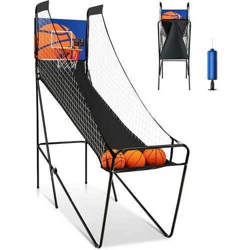 Tweedekans Coast draagbare arcade basketbal game basketbalmachine voor kinderen 208 x 62 x 207 cm zwart Tweedehands