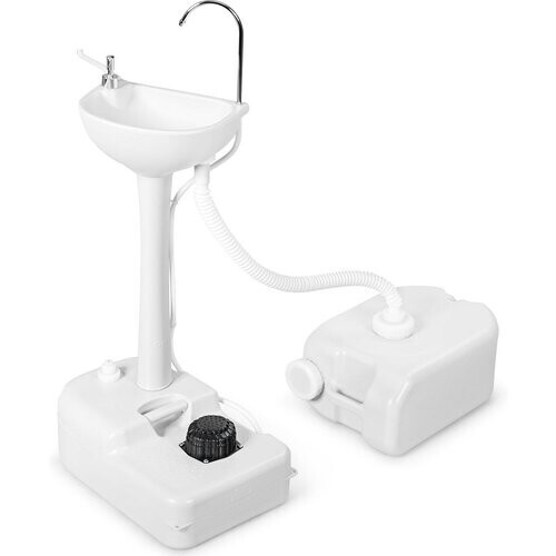 Tweedekans Coast Draagbare Campingwastafel - 17 L Watertank - Handdoekhouder - Zeep Dispenser - Wit Tweedehands