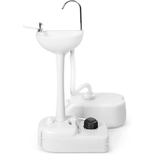 Tweedekans Coast Draagbare Campingwastafel - 17 L Watertank - Handdoekhouder - Zeep Dispenser - Wit Tweedehands