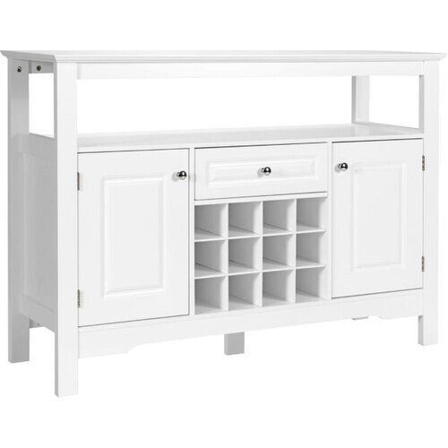 Tweedekans Coast Dressoir – Met Wijnrek – MDF – Modern Design – 117 x 41 x 83 cm – Wit Tweedehands