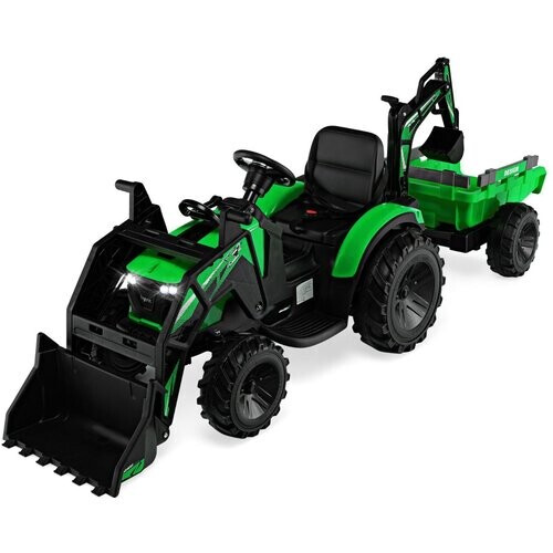 Tweedekans Coast Elektrische Tractor voor kinderen - 12V - Met afstandsbediening - Max. 30 kg - Groen Tweedehands