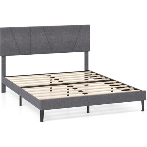 Tweedekans Coast Gestoffeerd Bedframe – 160 x 200 cm – Verstelbaar Hoofdbord – Donkergrijs