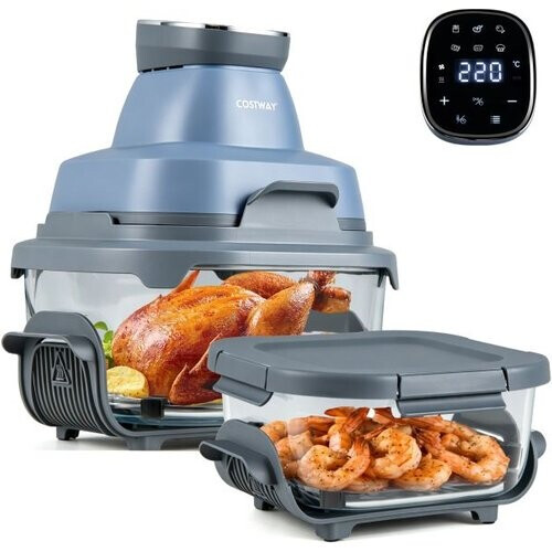 Tweedekans Coast Glazen Airfryer 6-in-1 – 1500W – 4L + 1,7L Borosilicaatglas – 60-220°C Tweedehands