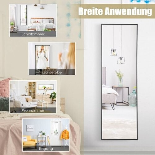 Tweedekans Coast hangende spiegel vol lichaamsniveau met frame 120 x 37 x 2 cm zwart Tweedehands